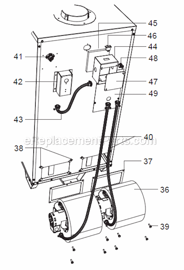 Page B Diagram and Parts List for 1602M  US Stove Company Furnace